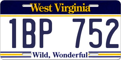WV license plate 1BP752