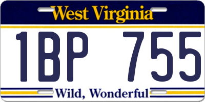 WV license plate 1BP755