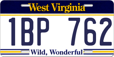 WV license plate 1BP762