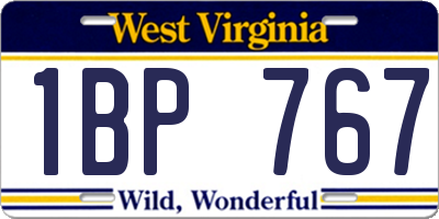 WV license plate 1BP767