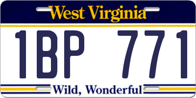 WV license plate 1BP771
