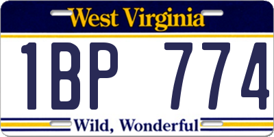 WV license plate 1BP774