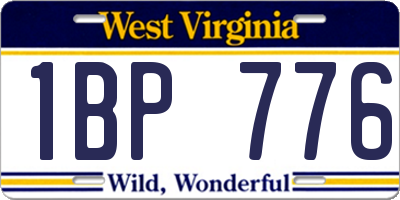 WV license plate 1BP776