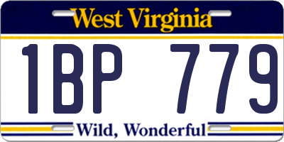 WV license plate 1BP779