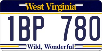 WV license plate 1BP780