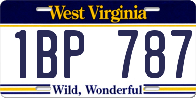 WV license plate 1BP787