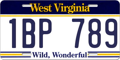 WV license plate 1BP789