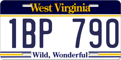 WV license plate 1BP790