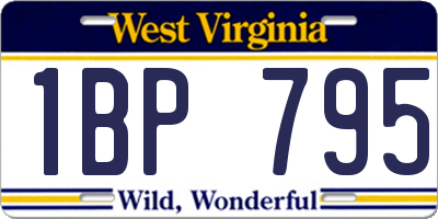 WV license plate 1BP795