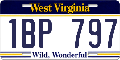 WV license plate 1BP797