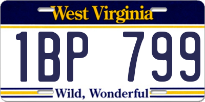 WV license plate 1BP799