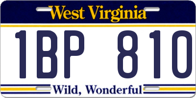 WV license plate 1BP810