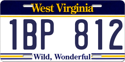 WV license plate 1BP812