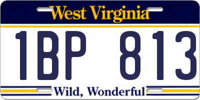 WV license plate 1BP813