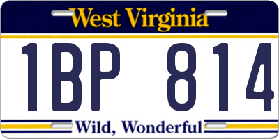 WV license plate 1BP814
