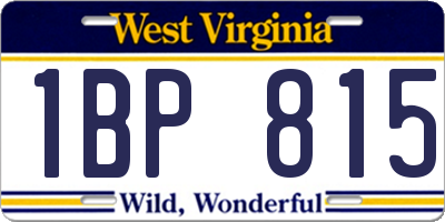 WV license plate 1BP815