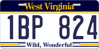 WV license plate 1BP824