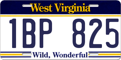 WV license plate 1BP825
