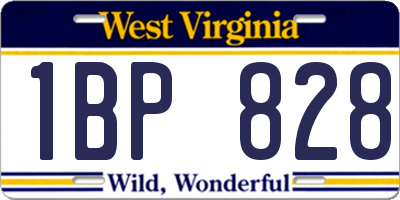 WV license plate 1BP828