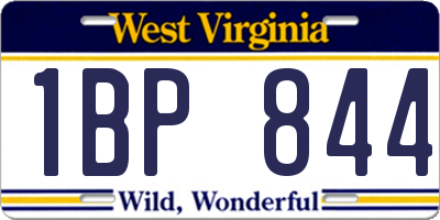 WV license plate 1BP844