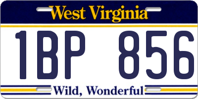 WV license plate 1BP856