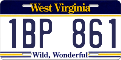 WV license plate 1BP861