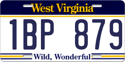 WV license plate 1BP879