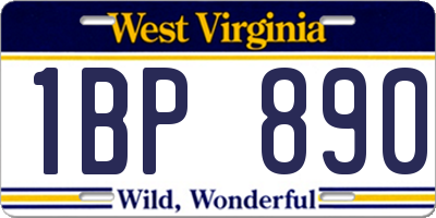 WV license plate 1BP890