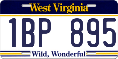 WV license plate 1BP895