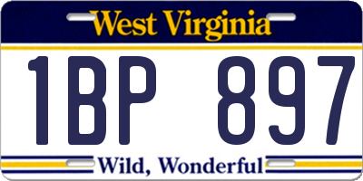 WV license plate 1BP897