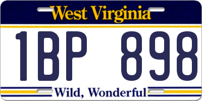 WV license plate 1BP898