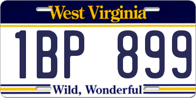 WV license plate 1BP899