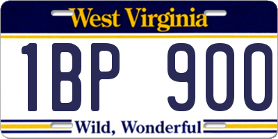 WV license plate 1BP900