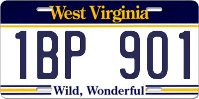 WV license plate 1BP901
