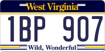 WV license plate 1BP907