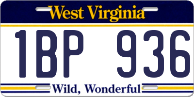 WV license plate 1BP936