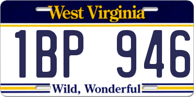 WV license plate 1BP946