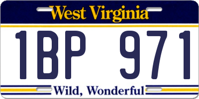 WV license plate 1BP971