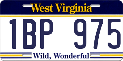 WV license plate 1BP975