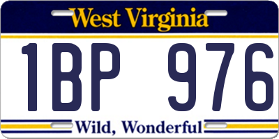 WV license plate 1BP976