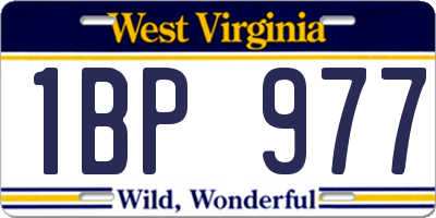 WV license plate 1BP977