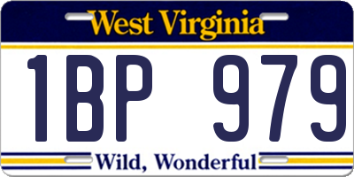 WV license plate 1BP979