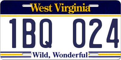 WV license plate 1BQ024