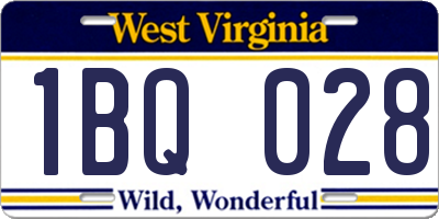 WV license plate 1BQ028
