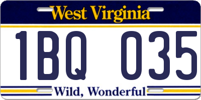 WV license plate 1BQ035