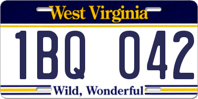 WV license plate 1BQ042