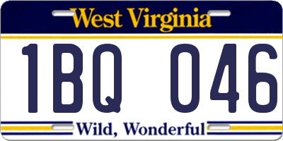 WV license plate 1BQ046