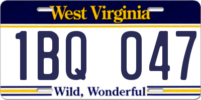 WV license plate 1BQ047