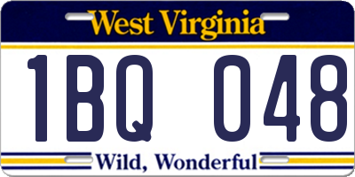 WV license plate 1BQ048