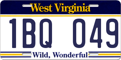 WV license plate 1BQ049